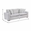 Pemberly Row Textured Microfiber and Corduroy 3-Seat Sofa in Gray