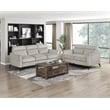 Pemberly Row Textured Microfiber 2-Seat Love Seat with Metal Legs in Tan