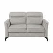 Pemberly Row Textured Microfiber 2-Seat Love Seat with Metal Legs in Tan