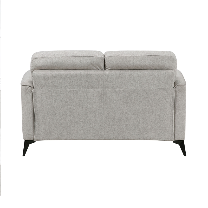 Pemberly Row Textured Microfiber 2-Seat Love Seat with Metal Legs in Tan