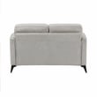 Pemberly Row Textured Microfiber 2-Seat Love Seat with Metal Legs in Tan