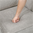 Pemberly Row Textured Microfiber 2-Seat Love Seat with Metal Legs in Tan