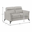 Pemberly Row Textured Microfiber 2-Seat Love Seat with Metal Legs in Tan