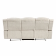 Pemberly Row Chenille Double Reclining 3-Seat Sofa with Cup Holders in Beige
