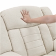 Pemberly Row Chenille Double Reclining 3-Seat Sofa with Cup Holders in Beige