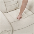 Pemberly Row Chenille Double Reclining 3-Seat Sofa with Cup Holders in Beige