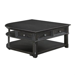 Pemberly Row Elm Veneer Lift Top Cocktail Table with Storage in Charcoal