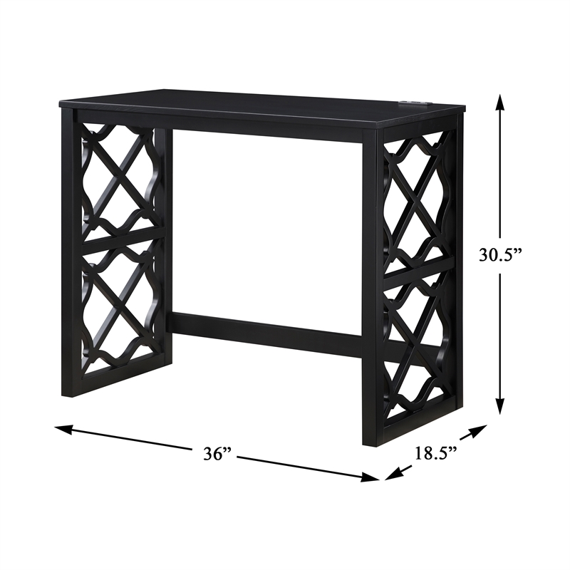 Pemberly Row 3-Piece Nesting Desk Set with Padded Stool in Black