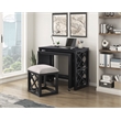 Pemberly Row 3-Piece Nesting Desk Set with Padded Stool in Black