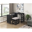 Pemberly Row 3-Piece Nesting Desk Set with Padded Stool in Black