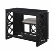 Pemberly Row 3-Piece Nesting Desk Set with Padded Stool in Black