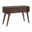Pemberly Row Walnut Veneer Sofa Table with Tambour Doors in Walnut