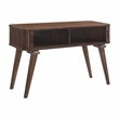 Pemberly Row Walnut Veneer Sofa Table with Tambour Doors in Walnut