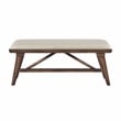 Pemberly Row Textured Fabric Upholstered Dining Bench in Cream