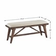 Pemberly Row Textured Fabric Upholstered Dining Bench in Cream