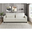 Pemberly Row Textured Fabric Sofa with 2 Lumbar Pillows in Ivory
