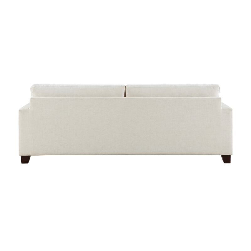 Pemberly Row Textured Fabric Sofa with 2 Lumbar Pillows in Ivory