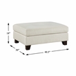 Pemberly Row Textured Fabric Upholstered Ottoman with 300 lb Capacity in Ivory