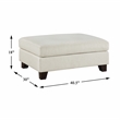 Pemberly Row Textured Fabric 2-Piece Sofa and Ottoman Set in Ivory