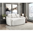Pemberly Row Corduroy Oversized Chaise Lounge with USB Charging in Beige