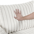 Pemberly Row Corduroy Oversized Chaise Lounge with USB Charging in Beige