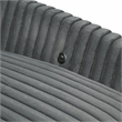 Pemberly Row Corduroy Oversized Chaise Lounge with USB Charging in Dark Gray