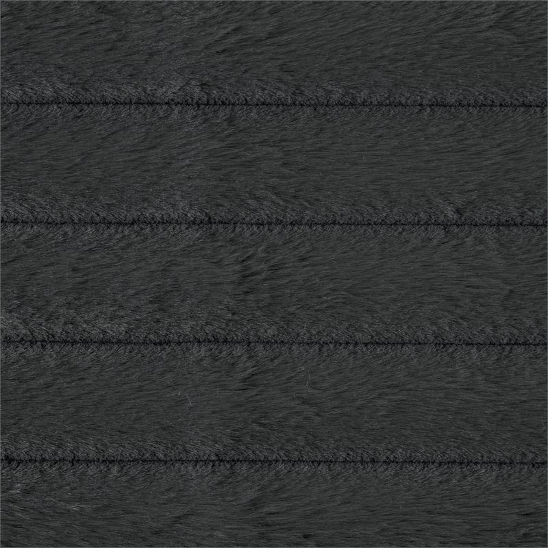 Pemberly Row Corduroy Oversized Chaise Lounge with USB Charging in Dark Gray