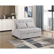 Pemberly Row Textured Convertible Armless 2-Seater with Pull-Out Bed in Gray
