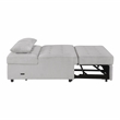 Pemberly Row Textured Convertible Armless 2-Seater with Pull-Out Bed in Gray