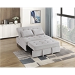 Pemberly Row Textured Convertible Armless 2-Seater with Pull-Out Bed in Gray