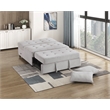 Pemberly Row Textured Convertible Armless 2-Seater with Pull-Out Bed in Gray
