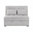 Pemberly Row Textured Convertible Armless 2-Seater with Pull-Out Bed in Gray
