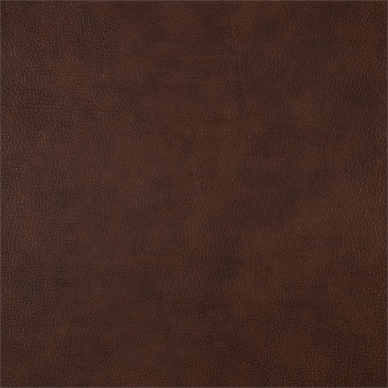 Pemberly Row Top Grain Leather Swivel Glider Recliner in Brown
