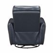 Pemberly Row Top Grain Leather Swivel Glider Recliner in Dark Blue