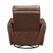 Pemberly Row Top Grain Leather Swivel Glider Recliner in Toffee Brown
