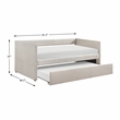 Pemberly Row Textured Fabric Daybed with Pull-Out Trundle in Beige