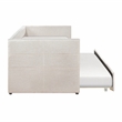 Pemberly Row Textured Fabric Daybed with Pull-Out Trundle in Beige