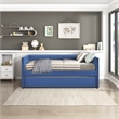 Pemberly Row Textured Fabric Daybed with Pull-Out Trundle in Blue