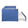Pemberly Row Textured Fabric Daybed with Pull-Out Trundle in Blue