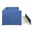 Pemberly Row Textured Fabric Daybed with Pull-Out Trundle in Blue