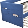 Pemberly Row Textured Fabric Daybed with Pull-Out Trundle in Blue