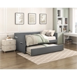 Pemberly Row Textured Fabric Daybed with Pull-Out Trundle in Dark Gray