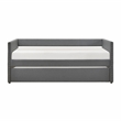 Pemberly Row Textured Fabric Daybed with Pull-Out Trundle in Dark Gray