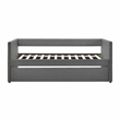 Pemberly Row Textured Fabric Daybed with Pull-Out Trundle in Dark Gray