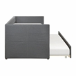 Pemberly Row Textured Fabric Daybed with Pull-Out Trundle in Dark Gray