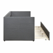 Pemberly Row Textured Fabric Daybed with Pull-Out Trundle in Dark Gray