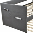 Pemberly Row Textured Fabric Daybed with Pull-Out Trundle in Dark Gray