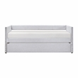 Pemberly Row Textured Fabric Daybed with Pull-Out Trundle in Light Gray