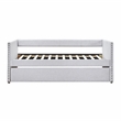 Pemberly Row Textured Fabric Daybed with Pull-Out Trundle in Light Gray