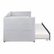 Pemberly Row Textured Fabric Daybed with Pull-Out Trundle in Light Gray